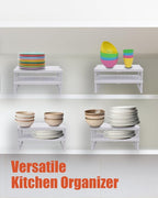 Locker Organizer Shelf， Adjustable Width and Height, Ideal Locker for School, Office, and Gym Lockers… (White 2 Pack New Version)