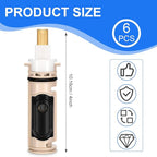 Qunclay 6 Pack Compatible with Moen 1222 Replacement Cartridge Kit One-handle Positemp Faucets Tub Bathtub Shower Cartridge Replacement Tool Brass and Plastic Shower Part