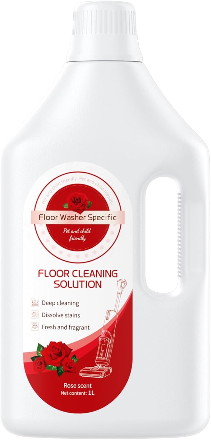 1L Floor Rose Cleaning Solution Compatible With Tineco/Bissell/Dreame And Shark, Fragrance Deodorization, Deep Cleans for Multiple Hard Floors, Suitable With Cordless Wet/Dry Vacuum Cleaner