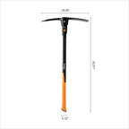 Fiskars Pro IsoCore Dual-Ended Pickaxe and Hoe with Shock Reduction, 36 in