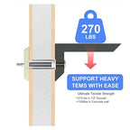 20 Pcs Drywall Anchor with Included Bolts for 1/4”-20, Heavy Duty Hollow Drywall Anchors for TV Mounting Kit, Strong Hollow Wall Anchors Holds up to 270lbs Each in 1/2” Drywall, 20 Packs