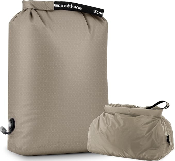 Travel Laundry Bag, Pump Free Vacuum Storage Bag Reusable Compression Dirty Clothes Travel Bag Waterproof Wet Dry Bags Large Capacity Space Saver Bags Camp Clothes Organizer (1 Pcs)(Gray, L)