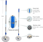 Mop and Bucket Set, 360° Spin Mop and Bucket with Wringer Set and 6 Microfiber Mop Refills, Stainless Steel 61" Extended Handle Spinning Mop Bucket System for Floor Cleaning (2 Sets)