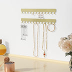 Bussdis Necklace Holder Hanging Jewelry Organizer: Self-Adhesive Wall Organizer for Necklaces, 2 Pack, Gold