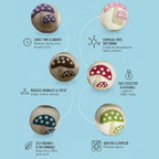 Ezhippie Quality Wool Dryer Balls - 6 XL Mushroom Pack - 1000+ Loads - Pure Organic Wool - Reusable Natural Fabric Softener Perfect with Essential Oils, Reduce Clothing Static and Wrinkles