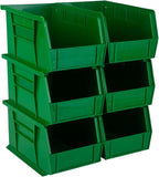 Hudson Exchange 9-1/2" x 6" x 5" (6 Pack) Plastic Stackable Storage Bin and Hanging Container, Green