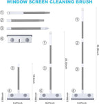 IMHO Mesh Screen Cleaner, Glass Wiper, Dust Paper Clip，3 in 1 Wet and Dry Screen Cleaner with Long Handle Wiper for Shower, Glass, Floor, Tile Walls, Car Windshield, White