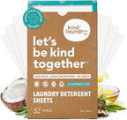 Kind Laundry Detergent Sheets with Stain-Fighting Enzymes - Plant Powered Eco-Friendly Laundry Soap Sheets - Home or Travel Laundry Detergent - Ocean Breeze, 32 Loads (Mom's Choice Award Winner)