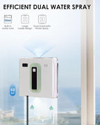 Yoolax Window Cleaning Robot, Automatic Window Cleaner Robot with Dual Water Spray, 3000Pa Suction Power, Robotic Window Cleaner with App & Remote Control, White