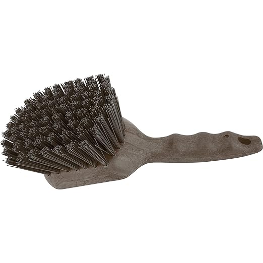 SPARTA 40541EC01 Plastic Scrub Brush, Utility Brush, Kitchen Brush With Hanging Hole For Cleaning, 8 Inches, Brown