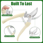 Pruning Shears, Sharp Stainless Steel Garden Shears, Bypass Garden Scissors & Clippers for Branch Trimming, Garden Clippers for Plants, Flowers, Fruit Trees, Gardening Gifts for Women&Men