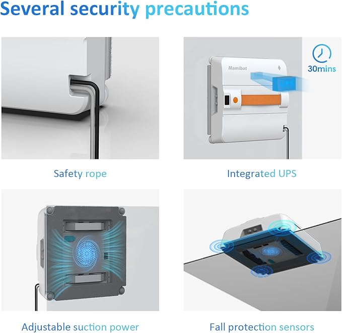 Mamibot W120-DP Window Cleaning Robot for High-Rise Glass - 3200Pa Strong Suction, Multiple Cleaning Modes,4 Water Spray Nozzles,Edge Detection Technology,App&Remote Control(Orange)