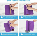 AIDEA Microfiber Cleaning Cloth Roll, 50PK, Reusable Paper Towels Tear Away Cloth, Microfiber Towels for Cars, Lint Free Cleaning Rags for House, Kitchen, Window, 11.5"×11.5", Purple