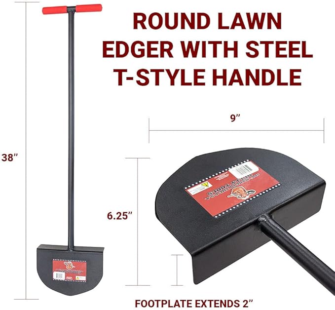 Bully Tools 92251 Round Lawn Edger with Steel T-Style Handle