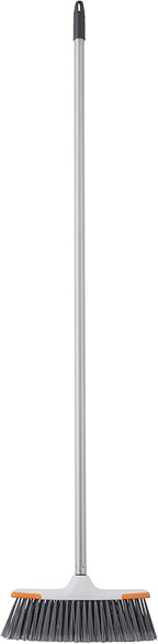 Superio Angle Broom and Clip-On Dustpan Set, Slim Hand Broom Telescopic Handle 53 Inches Tall, Clip On Dust Pan with Low Edge Rubber Lip