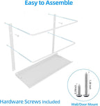 White Kitchen Wrap Organizer Door Mount, Aluminum Foil Holder Cabinet Door Organizer Cabinet Storage Basket for Kitchen Wrap/Food Bag Storage