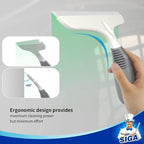 MR.SIGA Multi-Purpose Silicon Squeegee for Window, Glass, Shower Door, Car Windshield, Heavy Duty Window Scrubber, Includes Suction Hook, 10 inch, White & Gray, 1 Pack