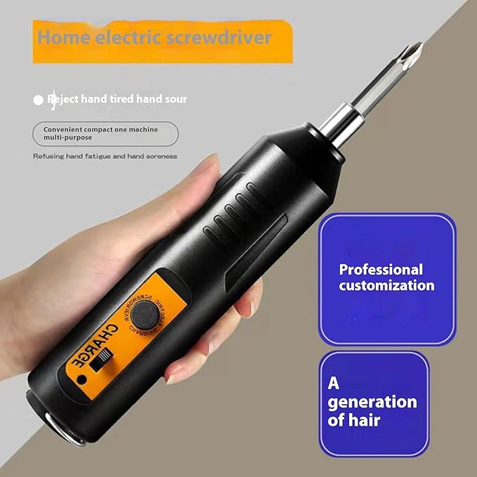 Electric Screwdriver, Mini Portable Automatic Home Repair Tool Kit with Led Light, USB Rechargeable Cordless Magnetic Screwdriver (01)