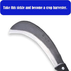 1pce 420mm/16.54in Manganese Steel Billhook Brush Clearing Sickle for Grass,Weeding Tools for Garden,Curved Sawtooth Sickle,Machete Axe for Cutting Trees,Steel Blade Knife in Hand