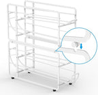Canyave Soda Can Organizer Storage Rack, 2 Pack Stackable Beverage Soda Can Dispenser Organizer Holder for Refrigerator, Cabinet, Pantry (White)