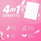 Soulink Fabric Softener Sheets for Washing Machine, No Plastic Jug Soap Strips, Alternative to Fabric Softener Liquid and Pods, Magnolia Scent, Up to 240 Loads