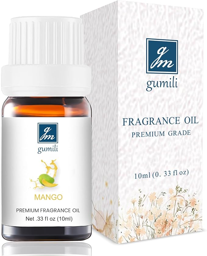 Mango Essential Oil - Pure Organic Scent for for Aromatherapy, Diffusers, Spray, Skin & Hair Care, Massage, DIY Candles & Soap, Perfume - Fruity Fragrance, 10mL