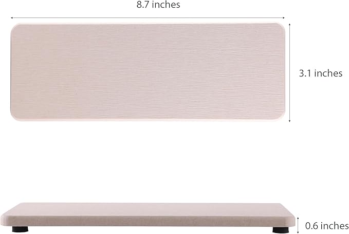 2 Pcs Water Absorbing Stone Trays, Kitchen/Bathroom Sink Soap Dish, Diatomite Tray Used for Hand Soap & Cosmetic Bottles in The Modern Home, 3.15" W x 8.7" L, Light Gray