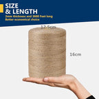 SMART&CASUAL 3600 Ft Natural Jute Twine String Thin Hemp for Craft Plant Garden Gift Wrapping Christmas Handmade Arts Decoration Packing String Home Decor (3600 FT * 2mm (3Ply))