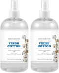 SMELLS BEGONE Air Freshener Home and Linen Spray - Odor Eliminator - Made with Essential Oils - Fresh Cotton Scent - 2 Pack - 16 Ounce