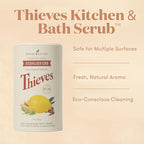 Young Living Thieves Kitchen And Bath Scrub | 14 Oz | Plant-Based Cleaning Formula | Tough On Grease And Grime | Infused With Thieves Essential Oil Blend | Rinses Clean Without Residue