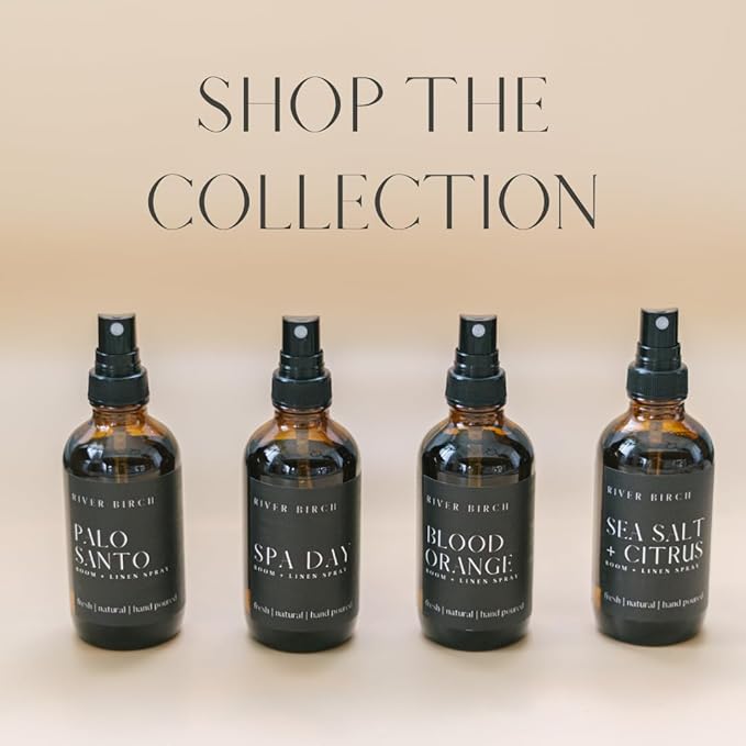 River Birch Tobacco Sandalwood Scented Linen and Room Spray | Home Fragrance | 4 oz Glass Amber Bottle | Luxury Signature Scent | Handmade in Texas