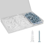 Self Drilling Drywall Anchors, 180PCS Heavy Duty Dry Wall Anchors and Screws Kit for Hanging Sheetrock, 90 Self-Tapping Plastic Drywall Hangers 90 Sheet Rock Screws