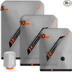Vacbird Rechargeable Wireless Pump Travel Storage Bags Set - 25 Pack Portable Space Saver Bags for Travel & Home - Vacuum Compression Packing Seal for Clothes, Blankets, Seasonal Storage