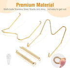 Bilillo 14 pcs Plate Hangers for The Wall, 4/6/8/10/12 Inch Invisible Plates Hangers, Stainless Steel Plate Wall Holders for Display Various Sizes with Hooks for Decorative