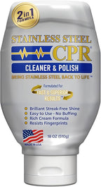 Stainless Steel CPR 18oz- 2-in-1 Kitchen Stainless Steel Cleaner and Polish for Appliances- Cleaner Removes Fingerprints, Water Marks and Grease. Refrigerator Cleaners, Stoves, & Dishwashers