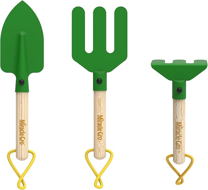 Red Toolbox Miracle-GRO 3 Piece Hand Garden Toolset for Kids Age 3+ with Hand Trowel, Hand Fork and a Hand Rake