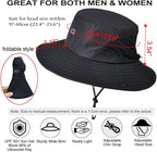 Fishing Hat, UPF50+ Wide Brim Sun Hat for Men Women, UV Protection Hiking Beach Bucket Hats Summer Safari Hat