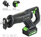 GALAX PRO Cordless Circular and Reciprocating Saw Combo Kit with 1pcs 4.0Ah Lithium Battery and One Charger, 7 Saw Blades and Tool Bag