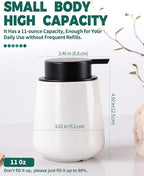 Bosilunlife Liquid Soap Dispenser - 12Oz Lotion Dispenser with Pump Matte White Ceramic Soap Dispenser Bathroom Dish Hand Wash Dispenser for Kitchen Pump Dispenser