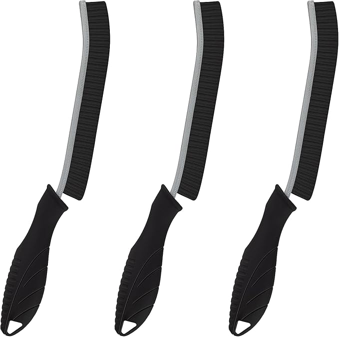 Cleaning Brush - 3 Pcs Hard Bristle Crevice Cleaning Brush, Grout Brush, Scrub Brush Cleaning Supplies, Gap Cleaning Tools for Bathroom Kitchen Toilet Window Track (3, Black)