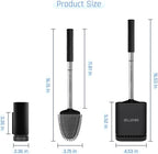 Sellemer Toilet Brush and Holder Set - Flexible Toilet Bowl Brush Head with Silicone Bristles, Compact Size for Storage and Organization, Ventilation Slots Base (2 Pack, Black)
