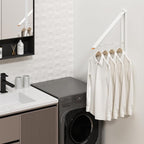 Clothes Drying Rack for Laundry Drying Rack Wall Mounted Clothes Hanger Rack Retractable Laundry Hanger Dryer Rack Space Saving Closet Organizer Aluminium (White)