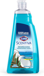 CLOROX Scentiva Liquid Dish Soap, Pacific Breeze & Coconut Scent - Dishwashing Detergent Cuts Through Grease - A Powerful Clean You Can Trust, 26 Fl Oz