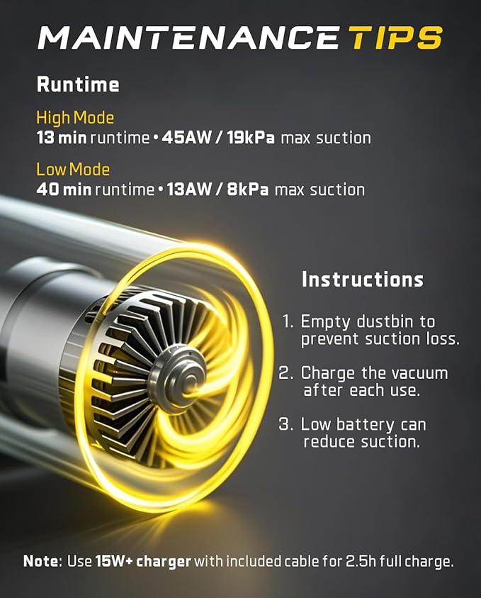 Fanttik Slim V8 APEX Car Vacuum, 4-in-1 Portable Mini Cordless Vacuum with 19000pa Suction Power, Type-C Charge, 2 Suction Modes, Handheld Vacuum for Small Jobs, Car, Office Desk, Keyboards (Black)