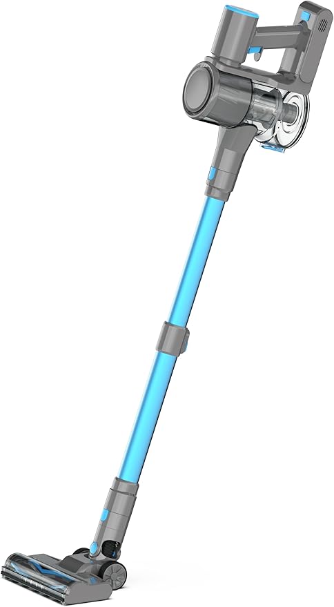 Zefiro Cordless Vacuum Cleaner for Home,450W /40Kpa Stick Vacuum with 50Mins Working Time, Anti-Tangle 1.5L Dust Cup, Rechargeable Wireless Handheld Vacuum for Pet Hair/Carpet/Floor,C10 (Gray)