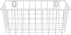 MaraFansie Hanging Kitchen Baskets Wire Storage Basket Adhesive and Screws Basket Over the Cabinet Door Organizer with Adhesive Strips and Screws Accessories, 2 Installations, 2 Pack, White