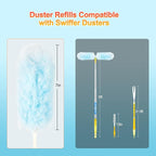 50 Count Heavy Duty Duster Refills for Swiffer Duster, Multisurface 360 Dusters Replacements with 3 ft Extended Handle, Unscented Disposable Dusters for Cleaning Home, Blinds, Ceiling Fans, Furniture