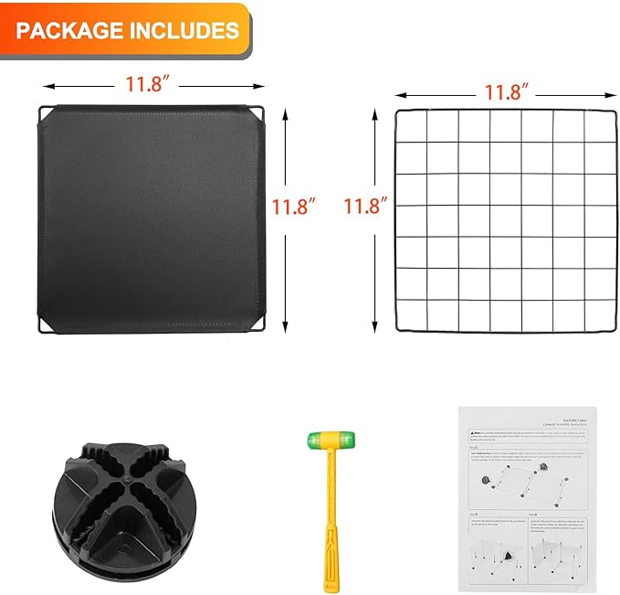 HUBSON Wire Cube Storage Organizer, Book/Toy/Craft/Potted Plants and petCloset Organizers and Storage Shelves, 12-Cube Freely Combinable Metal Grids Storage Shelf,Black Plus Iron