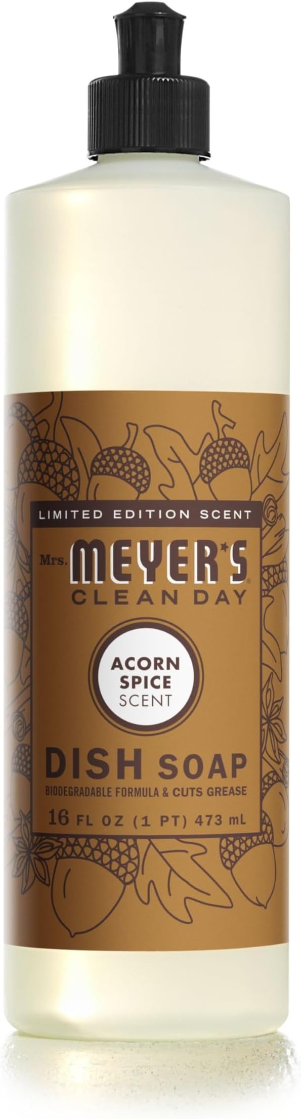 MRS. MEYER'S CLEAN DAY Dish Soap Acorn Spice, 16 Fl Oz