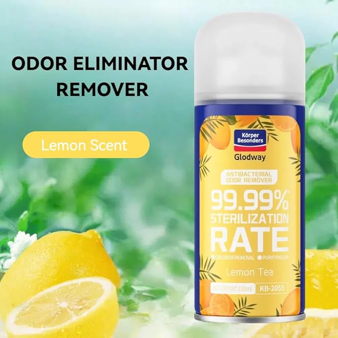 Glodway Air Refresher,Odor Eliminator Remover Spray,Odor Remover,Lemon Long-Lasting Scent For Home,Couch,Mattress,Furniture, bathroom,Fabrics & Trash,6 Ounce,2 pack